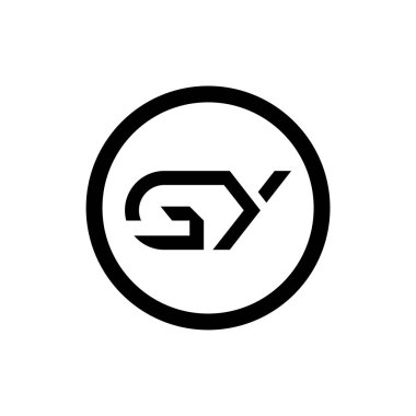 İlk Gy Harfleri Bağlı Logo. Gy harfi Tip Logo Tasarım Şablonu. Soyut Harf Gi logosu Tasarımı
