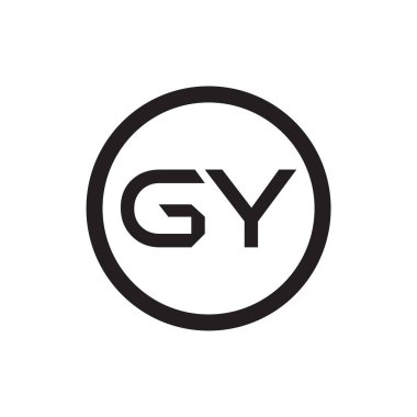 İlk Gy Harfleri Bağlı Logo. Gy harfi Tip Logo Tasarım Şablonu. Soyut Harf Gi logosu Tasarımı