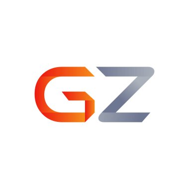 İlk Gz Harfi Bağlı Logo. Gz harfi Tip Logo Tasarım Şablonu. Soyut Harf Gz logo Tasarımı