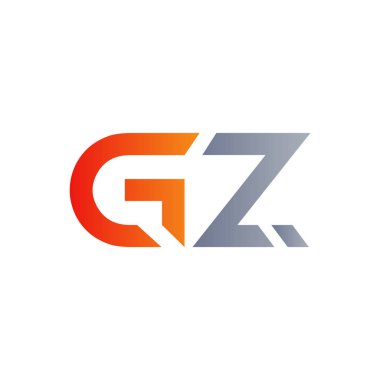 İlk Gz Harfi Bağlı Logo. Gz harfi Tip Logo Tasarım Şablonu. Soyut Harf Gz logo Tasarımı