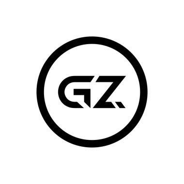 İlk Gz Harfi Bağlı Logo. Gz harfi Tip Logo Tasarım Şablonu. Soyut Harf Gz logo Tasarımı