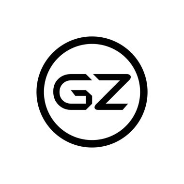 İlk Gz Harfi Bağlı Logo. Gz harfi Tip Logo Tasarım Şablonu. Soyut Harf Gz logo Tasarımı