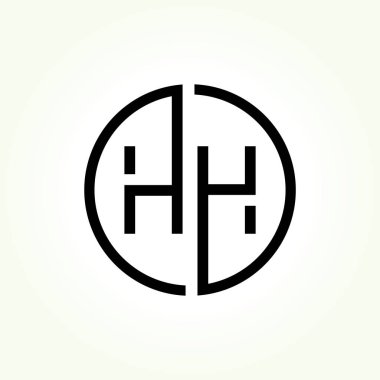 Hh Logo Tasarım Vektör Şablonu. İlk Hh Vektör İllüstrasyonu