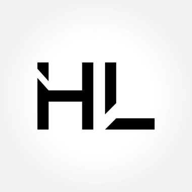 Hl Logo Tasarım Vektör Şablonu. İlk HI Vektör İllüstrasyonu