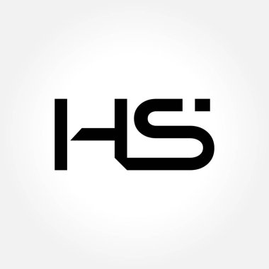 Hs Logo Tasarım Şablonu. İlk Hs Vektör İllüstrasyonu