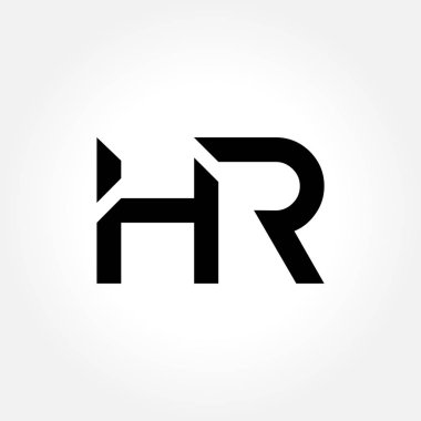 Hr Logo Tasarım Şablonu. İlk Hr Vektör İllüstrasyonu