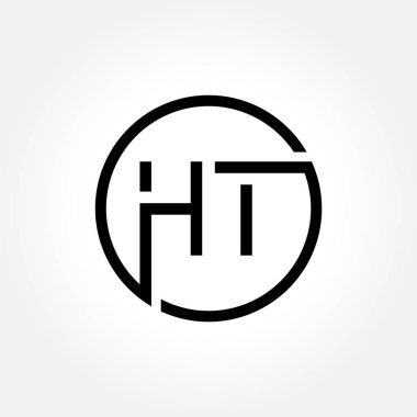 Ht Logo Tasarım Vektör Şablonu. İlk Ht Vektör İllüstrasyonu