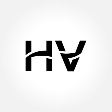 Hv Logo Tasarım Vektör Şablonu. İlk Hv Vektör İllüstrasyonu