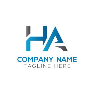 Ha Logo Tasarım Şablonu. Baş harf Ha Vektör İllüstrasyonu
