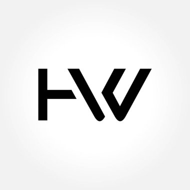 Hw Logo Tasarım Vektör Şablonu. İlk Hw Vektör İllüstrasyonu