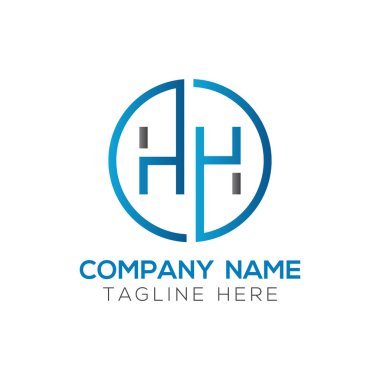 Hh Logo Tasarım Vektör Şablonu. İlk Hh Vektör İllüstrasyonu