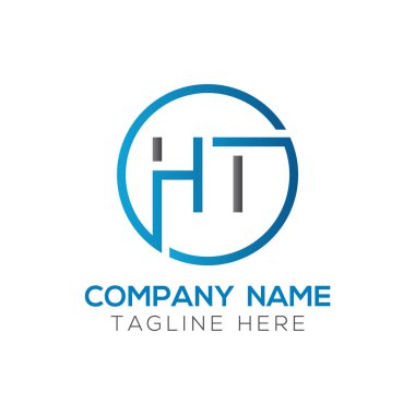 Ht Logo Tasarım Vektör Şablonu. İlk Ht Vektör İllüstrasyonu