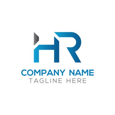 Hr Logo Tasarım Şablonu. İlk Hr Vektör İllüstrasyonu