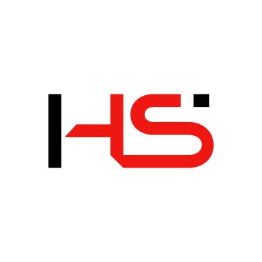 Hs Logo Tasarım Şablonu. İlk Hs Vektör İllüstrasyonu