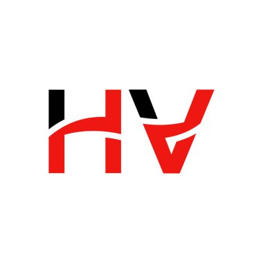 Hv Logo Tasarım Vektör Şablonu. İlk Hv Vektör İllüstrasyonu