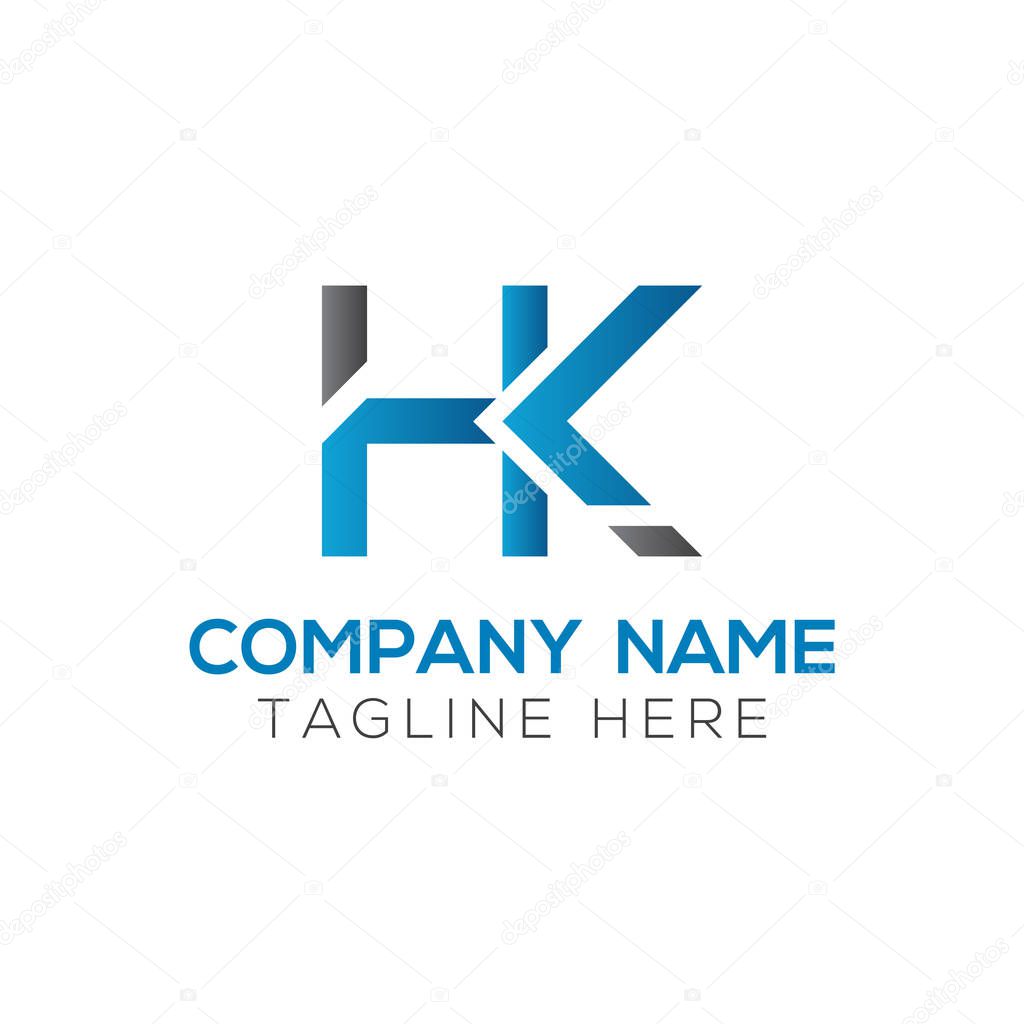 Letter HK Logo Design Vector Template. Initial HK Vector Illustration