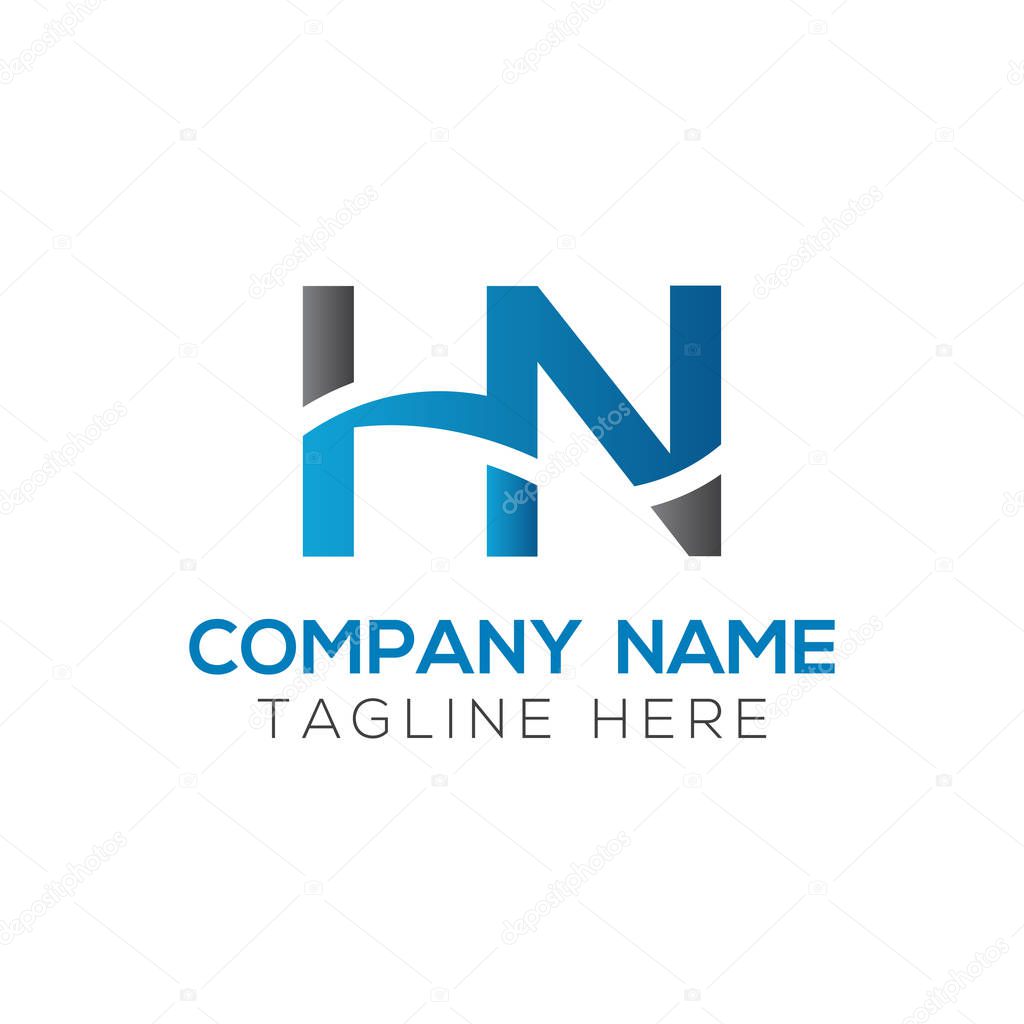 Letter HN Logo Design Vector Template. Initial HN Vector Illustration