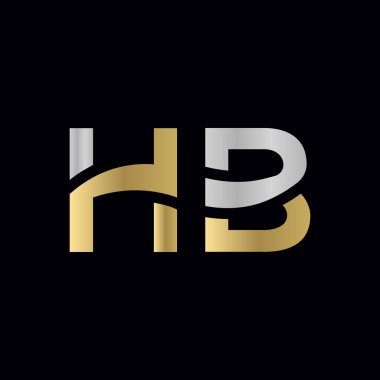 Hb Logo Tasarım Şablonu. İlk Hb Harf Tasarım Vektörü İllüstrasyonu