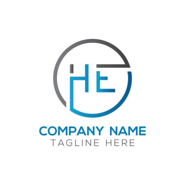He Logo Tasarım Vektör Şablonu. İlk Mektup Tasarım Vektörü İllüstrasyonu