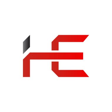 He Logo Tasarım Vektör Şablonu. İlk Mektup Tasarım Vektörü İllüstrasyonu