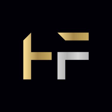 Hf Logo Tasarım Vektör Şablonu. İlk Hf Harf Tasarım Vektörü İllüstrasyonu