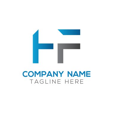 Hf Logo Tasarım Vektör Şablonu. İlk Hf Harf Tasarım Vektörü İllüstrasyonu