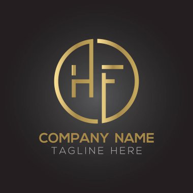 Hf Logo Tasarım Vektör Şablonu. İlk Hf Harf Tasarım Vektörü İllüstrasyonu