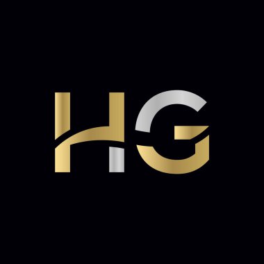 Hg Logo Tasarım Şablonu. İlk Hg Harf Tasarım Vektörü İllüstrasyonu