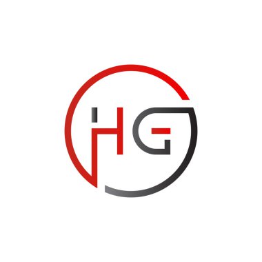 Hg Logo Tasarım Şablonu. İlk Hg Harf Tasarım Vektörü İllüstrasyonu