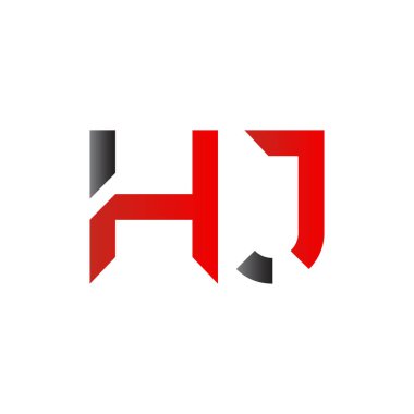 Hj Logo Tasarım Şablonu. İlk Hj Harf Tasarım Vektörü İllüstrasyonu
