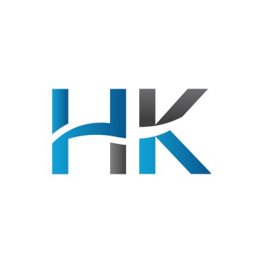Hk Logo Tasarım Vektör Şablonu. İlk Hk Harf Tasarım Vektörü İllüstrasyonu