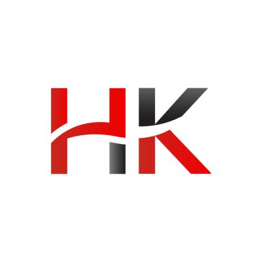 Hk Logo Tasarım Vektör Şablonu. İlk Hk Harf Tasarım Vektörü İllüstrasyonu