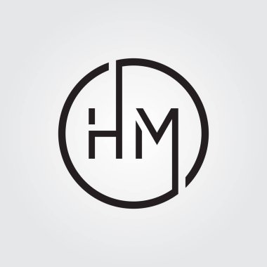 Hmm Logo Tasarım Şablonu. Başlangıç Hımm Harf Tasarım Vektörü İllüstrasyonu