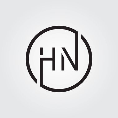 Hn Logo Tasarım Şablonu. İlk Hn Harf Tasarım Vektörü İllüstrasyonu