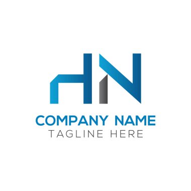 Hn Logo Tasarım Şablonu. İlk Hn Harf Tasarım Vektörü İllüstrasyonu