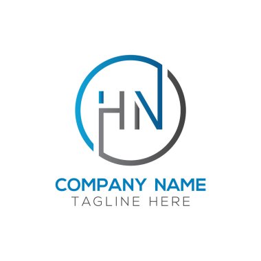 Hn Logo Tasarım Şablonu. İlk Hn Harf Tasarım Vektörü İllüstrasyonu