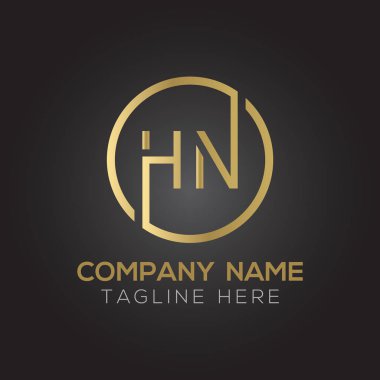 Hn Logo Tasarım Şablonu. İlk Hn Harf Tasarım Vektörü İllüstrasyonu