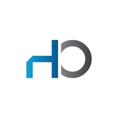 Ho Logo Tasarım Şablonu. İlk Ho Harf Tasarım Vektörü İllüstrasyonu