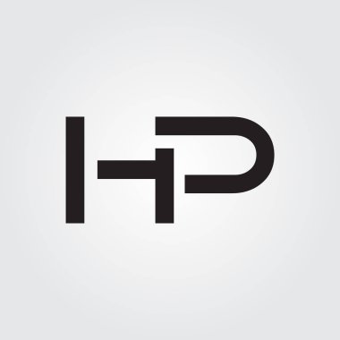 Hp Logo Tasarım Vektör Şablonu. İlk Hp Harf Tasarım Vektörü İllüstrasyonu