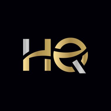 Hq Logo Tasarım Vektör Şablonu. Başlangıç Hq Harf Tasarım Vektörü İllüstrasyonu