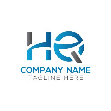 Hq Logo Tasarım Vektör Şablonu. Başlangıç Hq Harf Tasarım Vektörü İllüstrasyonu