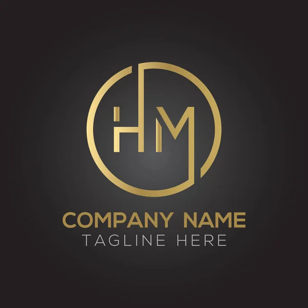 Initial hm logo design with cool style Royalty Free Vector