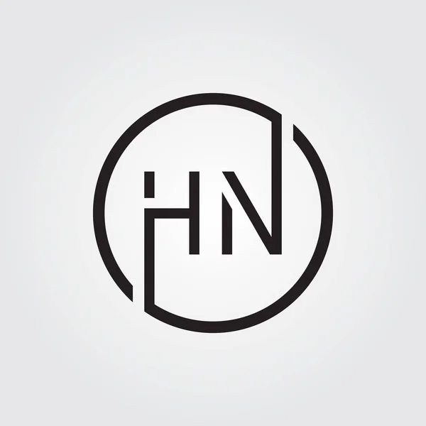 Logo Design Vector Template 初期のHn文字デザインベクトルイラスト — ストックベクタ