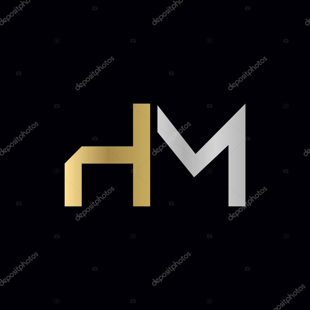 Letter HM Logo Design Vector Template. Initial HM Letter Design Vector Illustration