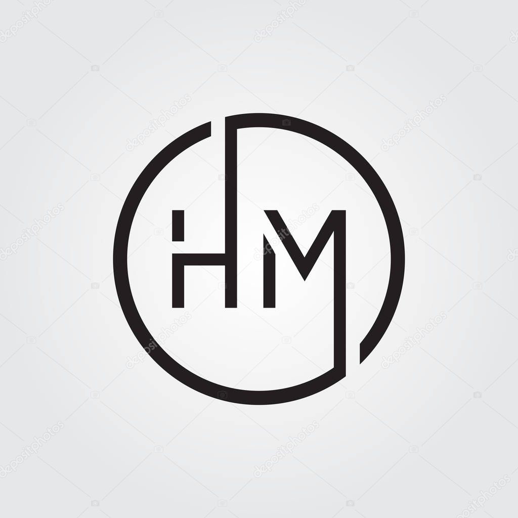 Letter HM Logo Design Vector Template. Initial HM Letter Design Vector Illustration