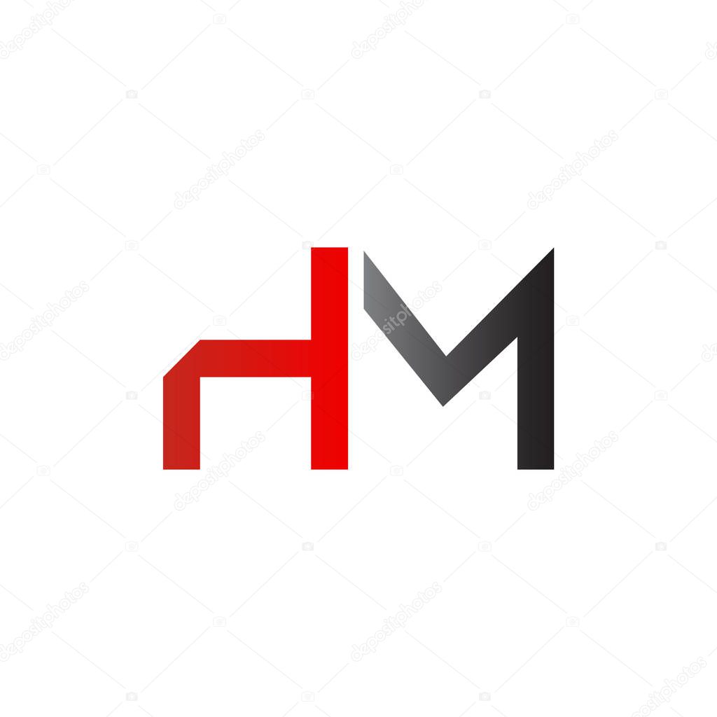 Letter HM Logo Design Vector Template. Initial HM Letter Design Vector Illustration