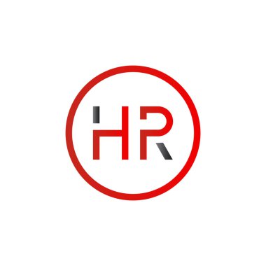 Hr Logo Tasarım Şablonu. İlk Hr Harf Tasarım Vektörü İllüstrasyonu