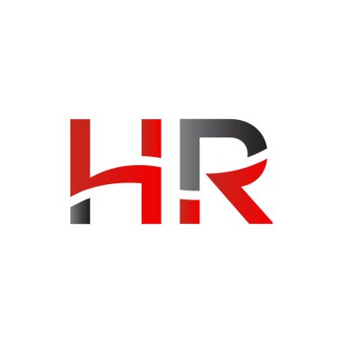 Hr Logo Tasarım Şablonu. İlk Hr Harf Tasarım Vektörü İllüstrasyonu