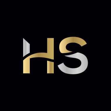 Hs Logo Tasarım Şablonu. İlk Hs Harf Tasarım Vektörü İllüstrasyonu