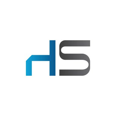 Hs Logo Tasarım Şablonu. İlk Hs Harf Tasarım Vektörü İllüstrasyonu
